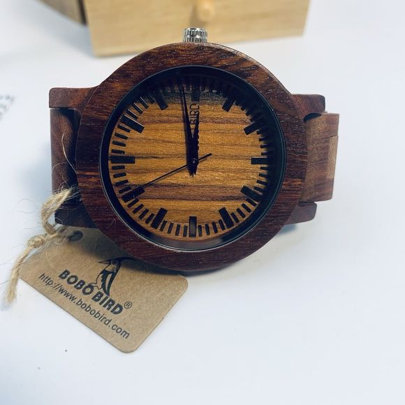 BOBO BIRD Natural Wooden Watch Unisex Adjustable With Wooden Drawer Box New - Picture 4 of 16